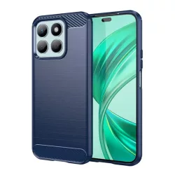   HUSĂ! - Protector de telefon din silicon (rezistenta la impact, colt cu perna de aer, periat, model carbon) ALBASTRU INCHIS Honor X8b