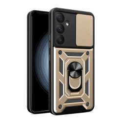   HUSĂ! - Protector de telefon din plastic Defender (rezistență la impact, interior din silicon, inel de reținere, protecție pentru cameră) GOLD Samsung Galaxy A35 5G (SM-A356)