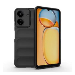   HUSĂ! - Protectie din silicon pentru telefon (rezistenta la socuri, protectie camera, 3D) NEGRU Xiaomi Redmi 13C