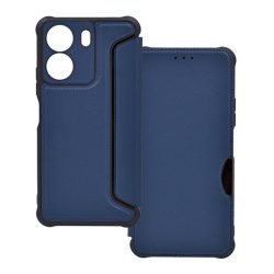   HUSĂ! - Carcasa in picioare, efect piele (FLIP, deschidere laterala, rezistenta la impact, colt cu perna de aer, protectie camera, model carbon) ALBASTRU INCHIS Xiaomi Redmi 13C