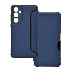   HUSĂ! - Carcasa in picioare, efect piele (FLIP, deschidere laterala, rezistenta la impact, colt cu perna de aer, protectie pentru camera, model carbon) ALBASTRU INCHIS Samsung Galaxy A35 5G (SM-A356)