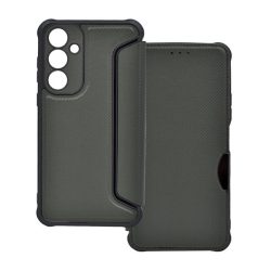   Husă în picioare, efect piele (FLIP, deschidere laterală, rezistență la impact, colț cu pernă de aer, protecție pentru cameră, model carbon) VERDE ÎNCHIS Samsung Galaxy A15 5G (SM-A156), Galaxy A15 (SM-A155)