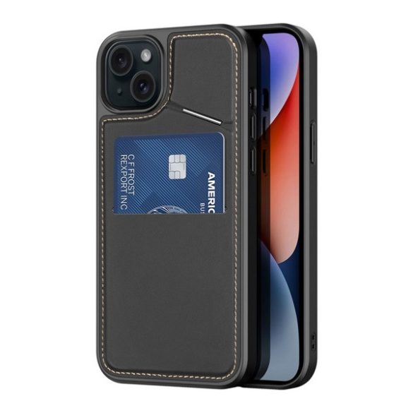 Protectie de telefon din silicon DUX DUCIS RAFI II MAG (suport, buzunar card, RFID, MagSafe) NEGRU Apple iPhone 14, iPhone 13