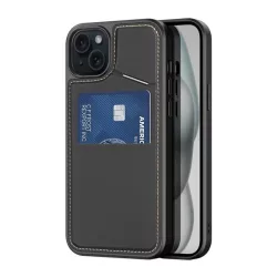   HUSĂ! - Protectie de telefon din silicon DUX DUCIS RAFI II MAG (suport, buzunar pentru card, RFID, MagSafe) NEGRU Apple iPhone 15 Plus