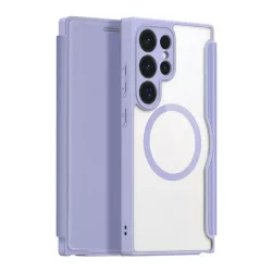   HUSĂ! - Husă DUX DUCIS SKIN X PRO în picioare, efect piele (FLIP, deschidere laterală, wireless, MagSafe) PURPLE Samsung Galaxy S24 Ultra (SM-S928)
