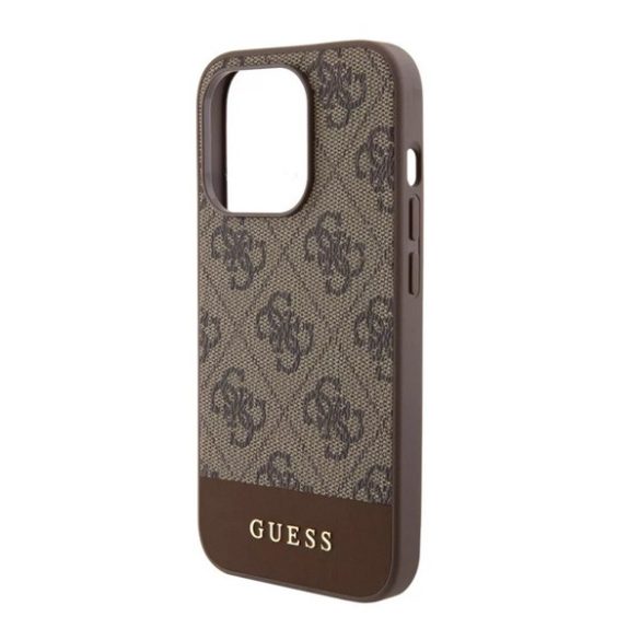 Protectie de telefon din plastic GUESS 4G STRIPE (spate textil, MagSafe) MARO Apple iPhone 15 Pro