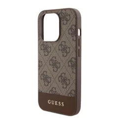   HUSĂ! - Protectie de telefon din plastic GUESS 4G STRIPE (spate textil, MagSafe) MARO Apple iPhone 15 Pro Max