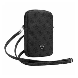   Geantă de mână GUESS PU 4G TRIANGLE LOGO în picioare (universală, efect piele, curea de umăr) NEGRU