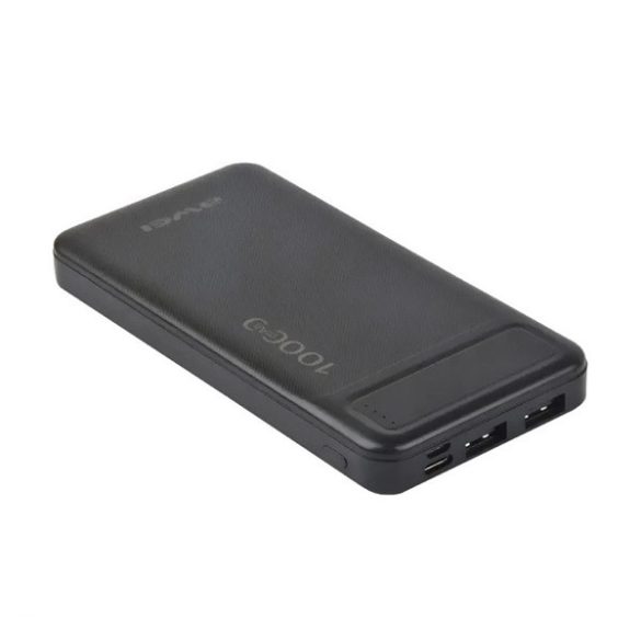 Încărcător de urgență AWEI P5K 2 USB+2 prize de tip C (10000mAh, 22,5W, încărcător rapid PD) NEGRU