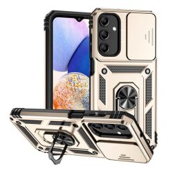   Protecție din plastic pentru telefon Defender (anti-șoc, silicon interior, inel de fixare, protecție pentru cameră) GOLD Samsung Galaxy A15 (SM-A155), Galaxy A15 5G (SM-A156)