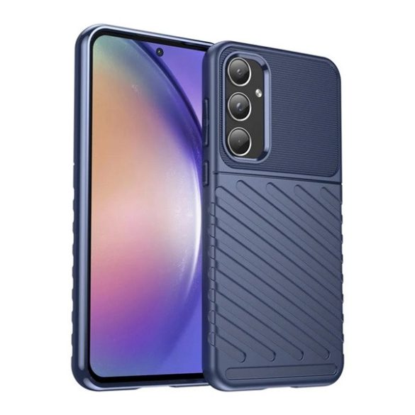Protectie din silicon pentru telefon (rezistenta la impact, cu dungi, model convex) ALBASTRU INCHIS Samsung Galaxy A55 5G (SM-A556)