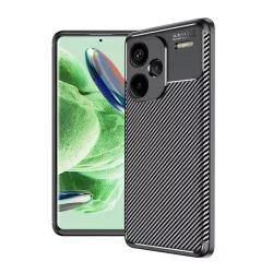   HUSĂ! - Protector de telefon din silicon (rezistenta la impact, colt cu perna de aer, model carbon) NEGRU Xiaomi Redmi Note 13 Pro Plus 5G