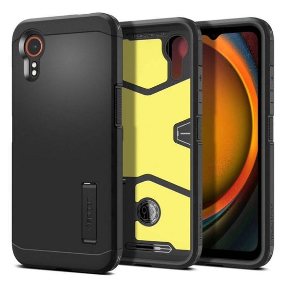 SPIGEN TOUGH ARMOR plastic protecțiede telefon (cadru de silicon, rezistent la șocuri, amortizor de șocuri) negru Samsung Galaxy XHusă 7 (SM-G556)