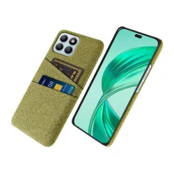   HUSĂ! - Protectie din plastic pentru telefon (rezistenta la impact, suport card, efect textil) GALBUN LIMIA Honor X8b