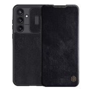   Husă NILLKIN QIN PRO în picioare, efect piele (FLIP, deschidere laterală, buzunar pentru card, protecție pentru cameră) NEGRU Samsung Galaxy A55 5G (SM-A556)