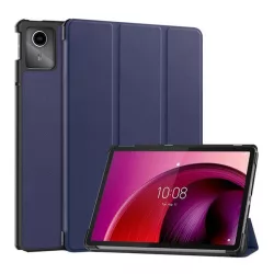   Carcasă în picioare, efect piele (FLIP activ, deschidere laterală, TRIFOLD, suport desktop) ALBASTRU ÎNCHIS Lenovo Tab M11 (TB330)