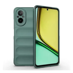   HUSĂ! - Protectie din silicon pentru telefon (rezistenta la socuri, protectie camera, 3D) VERDE INCHIS Realme C67 4G