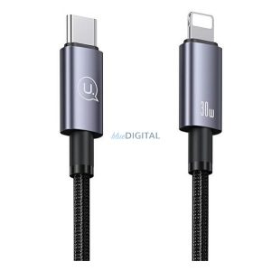 Cablu de date USAMS U82 (Tip-C - Lightning, 30W, încărcător rapid PD, 25cm, șiret)