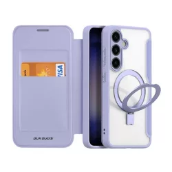   HUSĂ! - Husa DUX DUCIS SKIN X PRO in picioare, efect piele (FLIP, deschidere laterala, RFID, suport, MagSafe) PURPLE Samsung Galaxy S24 Plus (SM-S926)