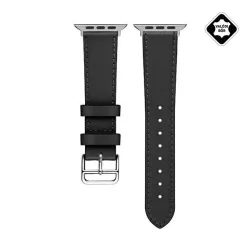   Curea de schimb (universală, 22 mm, piele naturală, margine teșită) NEGRU Xiaomi Watch S3, Huawei Watch GT 2 46mm, Huawei Watch GT