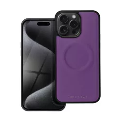   HUSĂ! - Protector de telefon din silicon ROAR MAG MORNING (efect piele ECO, interior pluș din microfibră, MagSafe) PURPLE Apple iPhone 15 Pro Max