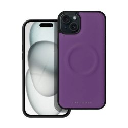   HUSĂ! - Protector de telefon din silicon ROAR MAG MORNING (efect piele ECO, interior pluș din microfibră, MagSafe) PURPLE Apple iPhone 14 Plus