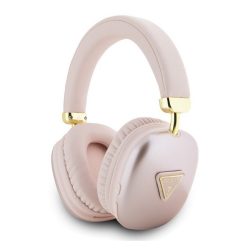   Căști bluetooth GUESS PU LEATHER 4G TRIANGLE LOGO STEREO (v5.3, microfon, filtru de zgomot, IPX4 impermeabil) CULOARE ROZ