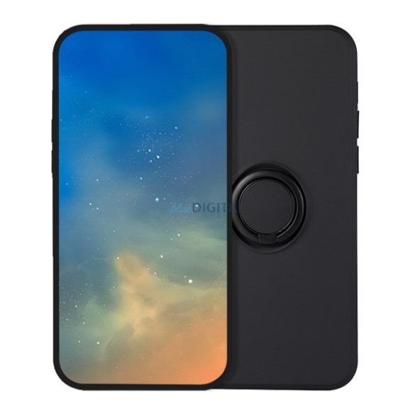 Silicon protector de telefon (inel titular, microfibră pluș interior, magnetic, protector de cameră) Negru Xiaomi Redmi Notă 13 Pro Plus 5G
