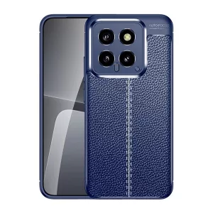 HUSĂ! - Husă silicon pentru telefon (rezistență la șocuri, efect de piele, model de cusătură) CUTTING albastruXiaomi 14 5G