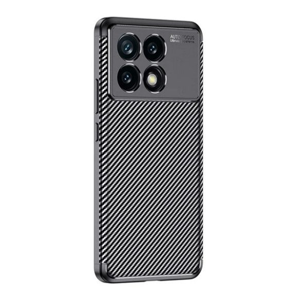Protectie din silicon pentru telefon (rezistenta la impact, colt cu perna de aer, model carbon) NEGRU Xiaomi Poco X6 Pro 5G