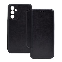   HUSĂ! - Carcasa in picioare, efect piele (FLIP, deschidere laterala, rezistenta la impact, colt cu perna de aer, protectie camera) NEGRU Samsung Galaxy S23 FE (SM-S711)