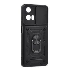   HUSĂ! - Protectie de telefon din plastic Defender (rezistenta la impact, interior din silicon, inel de retinere, protectie camera) NEGRU Motorola Moto G04