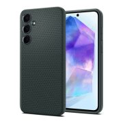   Protectie de telefon din silicon SPIGEN LIQUID AIR (rezistenta la socuri, colt cu perna de aer, romb) VERDE INCHIS Galaxy A55 5G