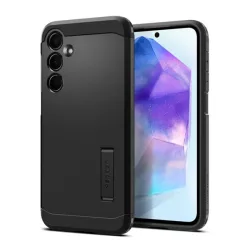   HUSĂ! - Protectie de telefon din plastic SPIGEN TOUGH ARMOR (cadru din silicon, rezistenta la impact, suport) NEGRU Galaxy A55 5G