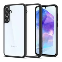   HUSĂ! - Protectie de telefon din plastic SPIGEN ULTRA HYBRID (rezistenta la impact, cadru perna de aer) TRANSPARENT/NEGRU Galaxy A55 5G