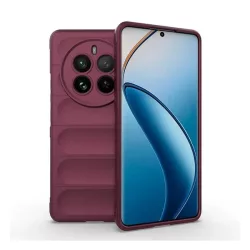   HUSĂ! - Protectie din silicon pentru telefon (rezistenta la socuri, protectie camera, 3D) BURGUNDY Realme 12 Pro Plus, 12 Pro