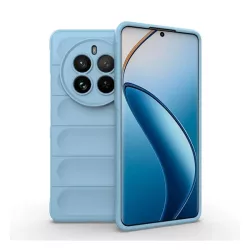   HUSĂ! - Protectie din silicon pentru telefon (rezistenta la socuri, protectie camera, 3D) ALBASTRU DESCHIS Realme 12 Pro Plus, 12 Pro