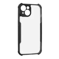   HUSĂ! - Protectie din silicon pentru telefon (rezistenta la impact, colt cu perna de aer, spate acrilic, protectie pentru camera) NEGRU iPhone 13