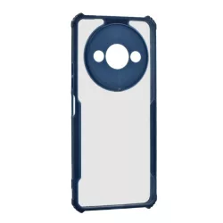   HUSĂ! - Protectie din silicon pentru telefon (rezistenta la impact, colt cu perna de aer, spate acrilic, protectie pentru camera) ALBASTRU INCHIS Redmi A3