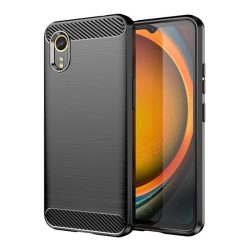   HUSĂ! - Husă silicon pentru telefon (rezistent la impact, bubble heel, periat, model de carbon) negru Samsung Galaxy XHusă 7 (SM-G556)