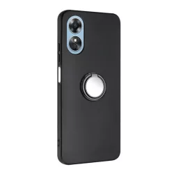   HUSĂ! - Protectie din silicon pentru telefon (inel de fixare, interior din microfibra de pluș, magnetic, protector pentru cameră) NEGRU OPPO A58
