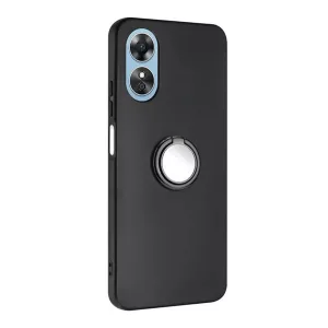 HUSĂ! - Protectie din silicon pentru telefon (inel de fixare, interior din microfibra de pluș, magnetic, protector pentru cameră) NEGRU OPPO A58