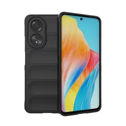   HUSĂ! - Protectie din silicon pentru telefon (rezistenta la socuri, protectie camera, 3D) NEGRU OPPO A58