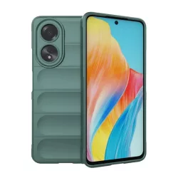   HUSĂ! - Protectie din silicon pentru telefon (rezistenta la socuri, protectie camera, 3D) VERDE INCHIS OPPO A58