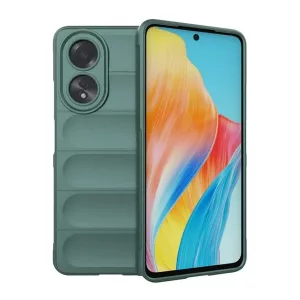 HUSĂ! - Protectie din silicon pentru telefon (rezistenta la socuri, protectie camera, 3D) VERDE INCHIS OPPO A58
