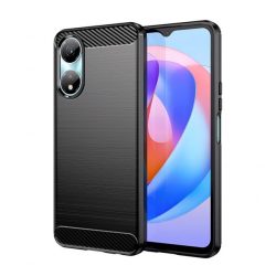   HUSĂ! - Protector de telefon din silicon (rezistenta la impact, colt cu perna de aer, periat, model carbon) NEGRU Honor X7b