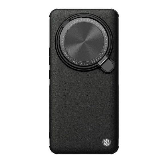 Protectie telefon din plastic NILLKIN CAMSHIELD PROP LEATHER (rezistenta la impact, spate cu efect piele, protectie camera, suport) NEGRU Xiaomi 14 Ultra