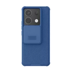   HUSĂ! - Protector de telefon din plastic NILLKIN CAMSHIELD (cadru din silicon, rezistenta la impact, protectie camera, dungi) ALBASTRU INCHIS Xiaomi Redmi Note 13 5G