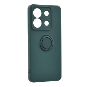 Protector de telefon din silicon (inel de fixare, interior din microfibra de pluș, magnetic, protector pentru cameră) VERDE ÎNCHIS Xiaomi Poco X6 5G, Redmi Note 13 Pro 5G