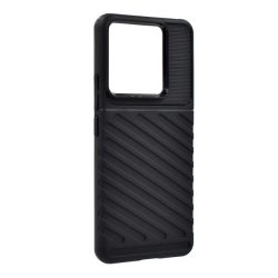   HUSĂ! - Protector de telefon din silicon (rezistenta la impact, cu dungi, model convex) NEGRU Xiaomi Poco X6 5G, Redmi Note 13 Pro 5G